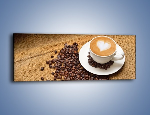 Obraz na płótnie – Uczucie wyrażone w kawie – jednoczęściowy panoramiczny JN547