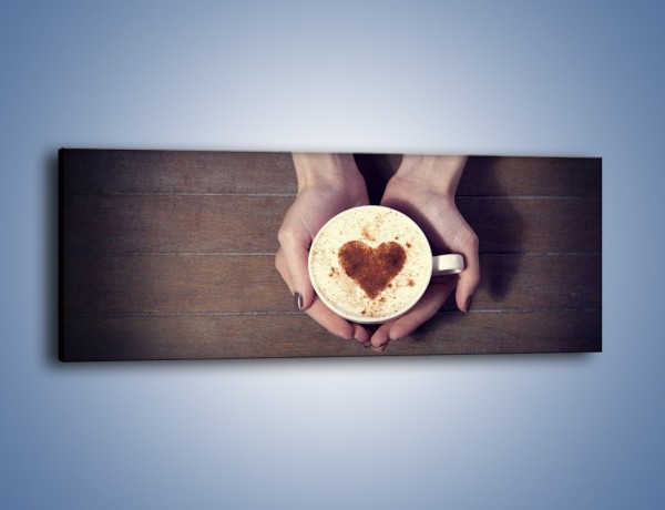 Obraz na płótnie – Kawa z ciepłym dotykiem – jednoczęściowy panoramiczny JN548