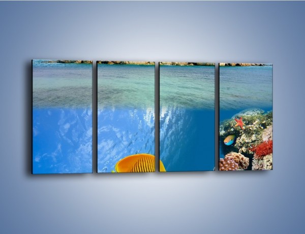 Obraz na płótnie – Podwodny świat na wyspie – czteroczęściowy KN586W1