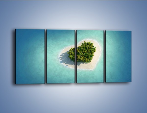 Obraz na płótnie – Tropikalna wyspa miłości – czteroczęściowy KN737W1