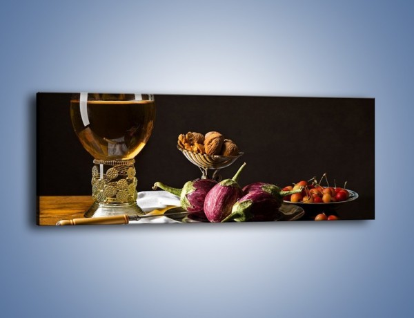 Obraz na płótnie – Świeży sok wśród talerzy – jednoczęściowy panoramiczny JN569