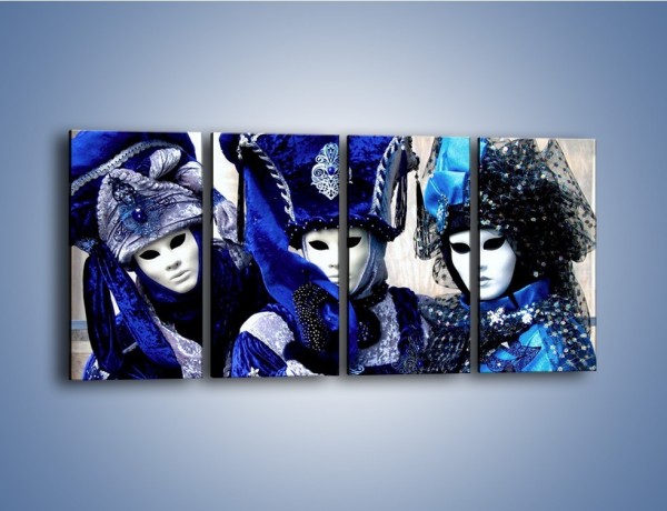 Obraz na płótnie – Weneckie maski i księżniczki – czteroczęściowy L012W1