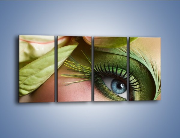 Obraz na płótnie – Oko w zieleni – czteroczęściowy L050W1