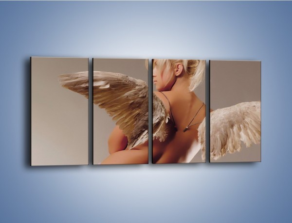 Obraz na płótnie – Kobieta ubrana w skrzydła – czteroczęściowy L060W1