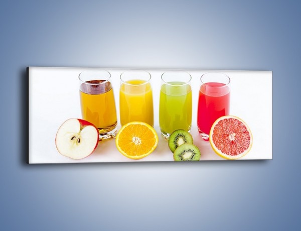 Obraz na płótnie – Świeże soki dla dzieci z owoców – jednoczęściowy panoramiczny JN579