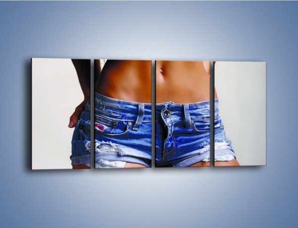 Obraz na płótnie – Najmodniejszy jeansowy fason – czteroczęściowy L178W1