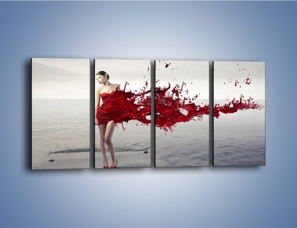 Obraz na płótnie – Krew suknia i woda – czteroczęściowy L361W1
