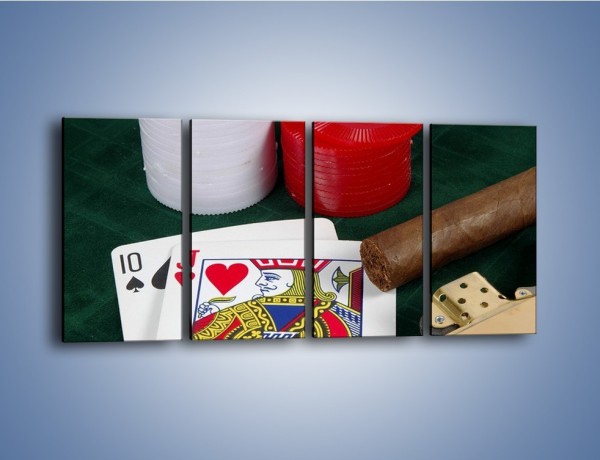 Obraz na płótnie – Męski świat hazardu – czteroczęściowy O121W1