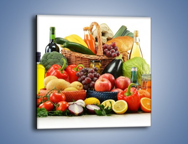 Obraz na płótnie – Kuchenne produkty na stole – jednoczęściowy kwadratowy JN205