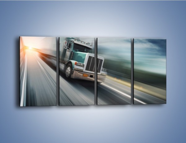 Obraz na płótnie – Pędząca ciężarówka na autostradzie – czteroczęściowy TM035W1