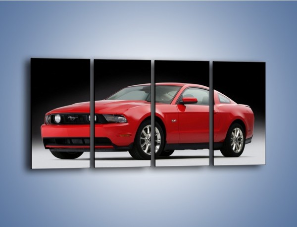 Obraz na płótnie – Czerwony Ford Mustang GT – czteroczęściowy TM052W1
