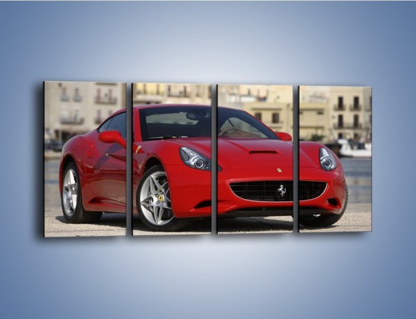 Obraz na płótnie – Czerwone Ferrari California – czteroczęściowy TM057W1