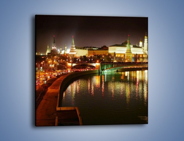 Obraz na płótnie – Moskwa nocą – jednoczęściowy kwadratowy AM118