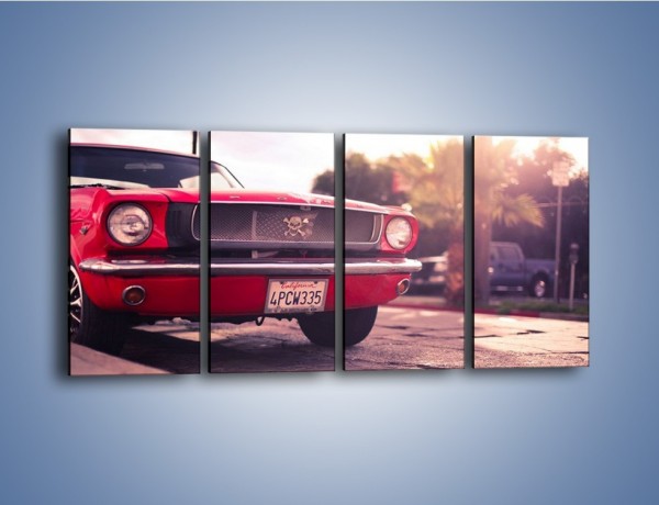 Obraz na płótnie – Czerwony Ford Mustang – czteroczęściowy TM087W1