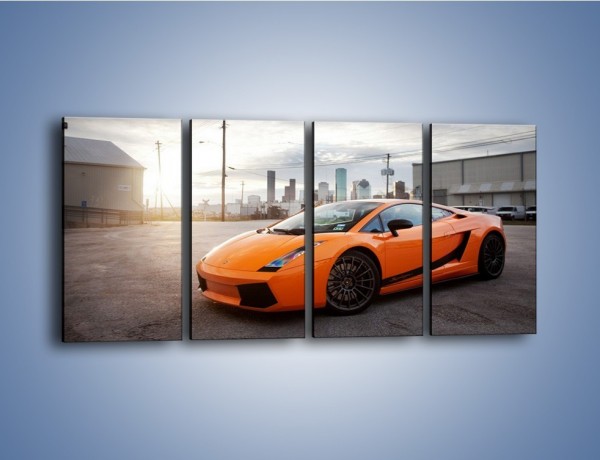 Obraz na płótnie – Pomarańczowe Lamborghini Gallardo – czteroczęściowy TM102W1