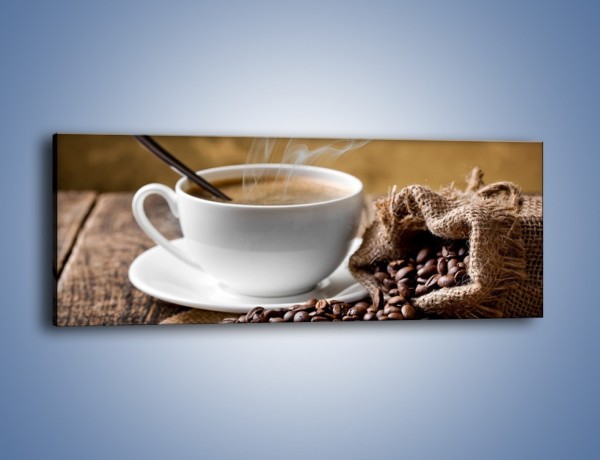 Obraz na płótnie – Filiżanka kawy z małą łyżeczką – jednoczęściowy panoramiczny JN598