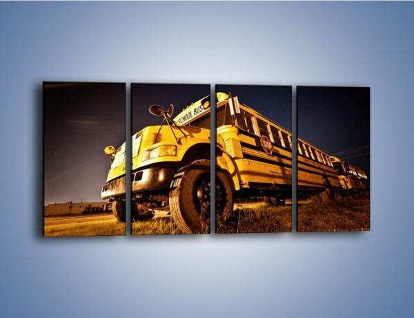 Obraz na płótnie – Amerykański School Bus – czteroczęściowy TM146W1