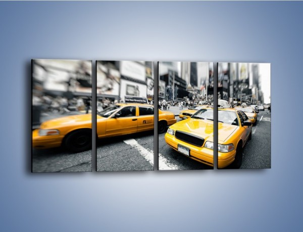 Obraz na płótnie – Taksówki na Times Square – czteroczęściowy TM152W1