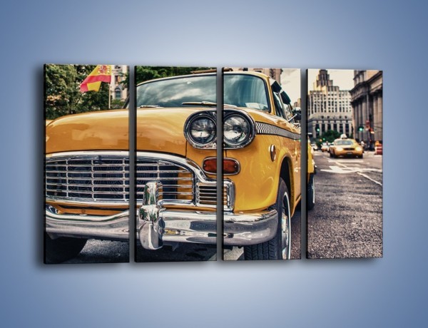 Obraz na płótnie – Stara nowojorska taksówka – czteroczęściowy TM159W1