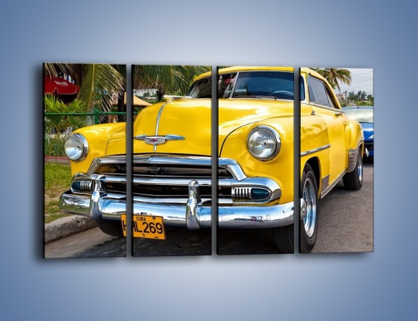 Obraz na płótnie – Kubańska taksówka na Hawanie – czteroczęściowy TM160W1