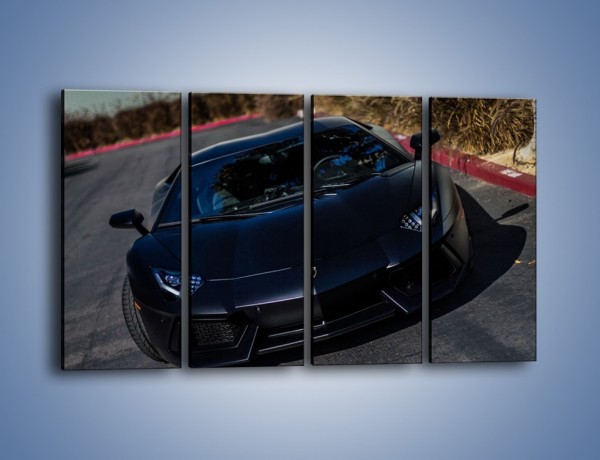 Obraz na płótnie – Lamborghini Aventador w kolorze matowym – czteroczęściowy TM163W1
