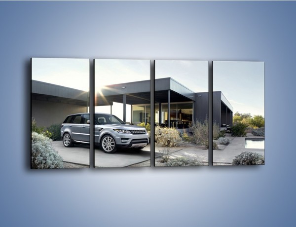 Obraz na płótnie – Range Rover Sport przed domem – czteroczęściowy TM189W1
