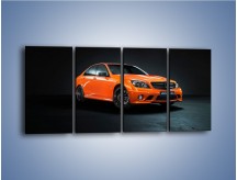 Obraz na płótnie – Mercedes Benz C 63 AMG orange – czteroczęściowy TM192W1