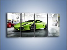 Obraz na płótnie – Lamborghini Gallardo w garażu – czteroczęściowy TM205W1