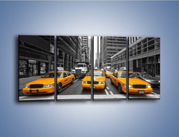 Obraz na płótnie – Żółte taksówki na Manhattanie – czteroczęściowy TM220W1