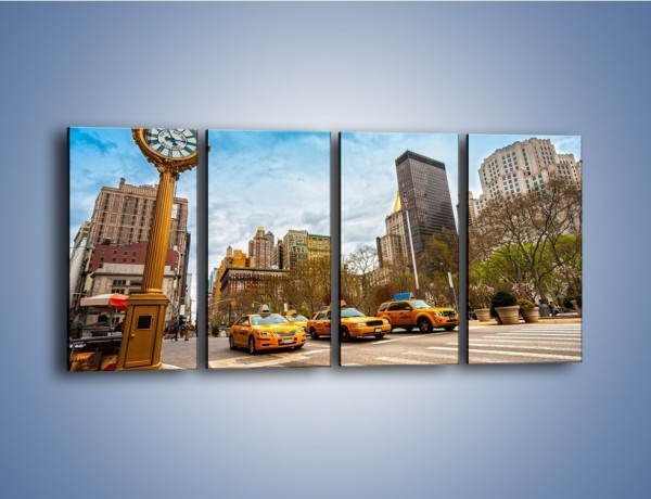 Obraz na płótnie – Taksówki na Fifth Avenue – czteroczęściowy TM223W1