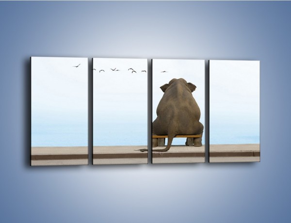 Obraz na płótnie – Przemyślenia słonia w samotności – czteroczęściowy Z120W1