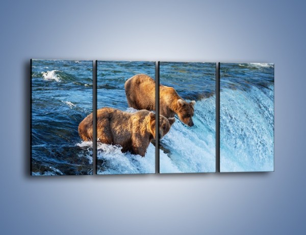 Obraz na płótnie – Niedźwiedzie na zjeżdżalni – czteroczęściowy Z213W1