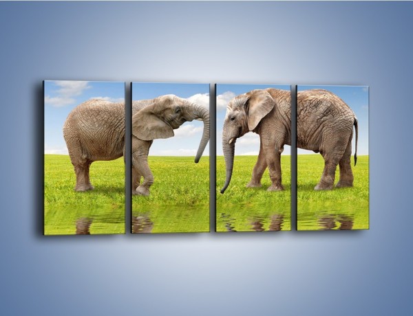 Obraz na płótnie – Poważne rozmowy słoni – czteroczęściowy Z228W1