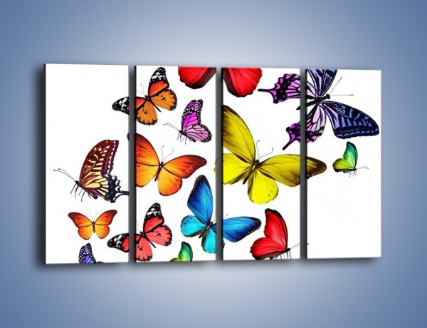 Obraz na płótnie – Kolorowo wśród motyli – czteroczęściowy Z236W1