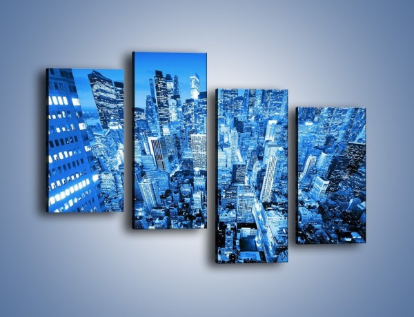 Obraz na płótnie – Centrum miasta w niebieskich kolorach – czteroczęściowy AM042W2