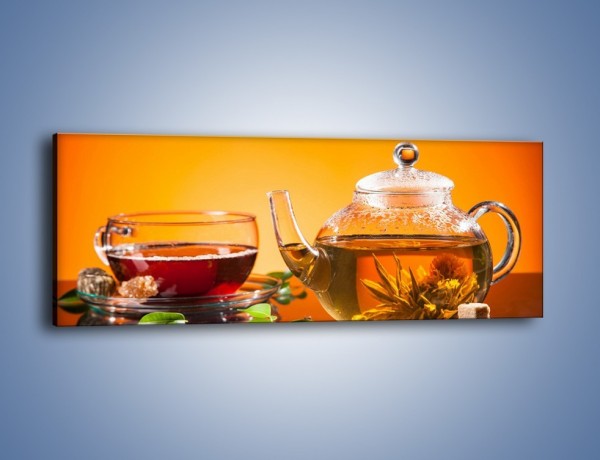 Obraz na płótnie – Dzbanuszek świeżej herbaty – jednoczęściowy panoramiczny JN626