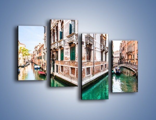 Obraz na płótnie – Skrzyżowanie wodne w Wenecji – czteroczęściowy AM081W2