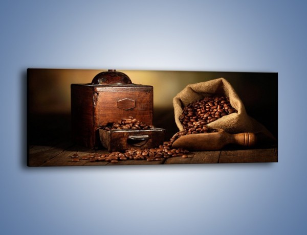 Obraz na płótnie – Młynek do kawy w cieniu – jednoczęściowy panoramiczny JN627
