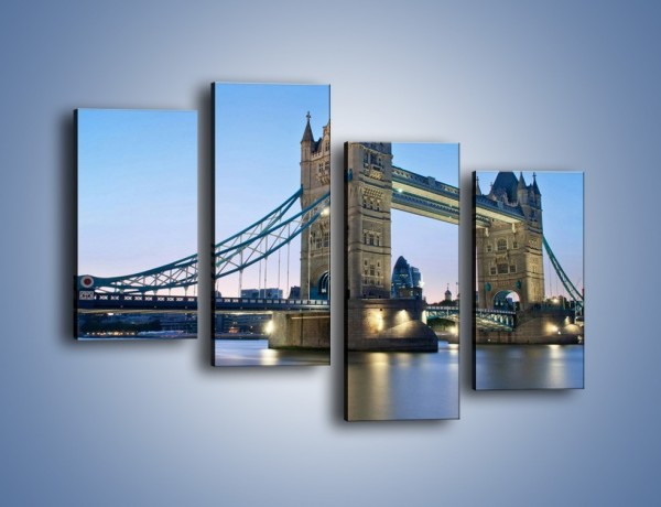 Obraz na płótnie – Tower Bridge o poranku – czteroczęściowy AM143W2