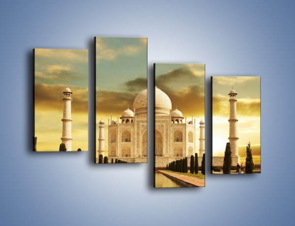 Obraz na płótnie – Tadź Mahal o zachodzie słońca – czteroczęściowy AM285W2
