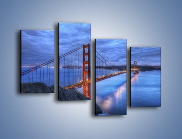 Obraz na płótnie – Most Golden Gate – czteroczęściowy AM328W2
