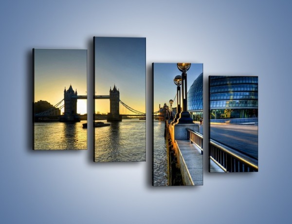 Obraz na płótnie – Londyński Tower Bridge – czteroczęściowy AM348W2