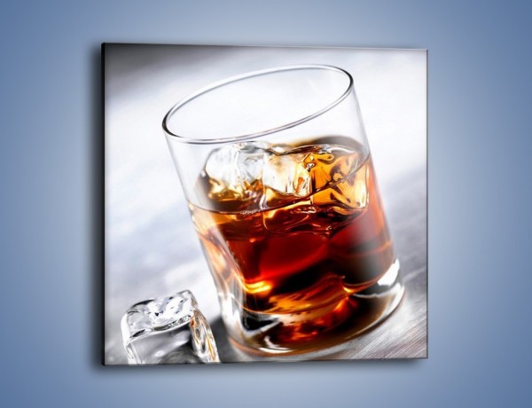 Obraz na płótnie – Whisky z lodem – jednoczęściowy kwadratowy JN225
