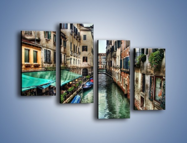 Obraz na płótnie – Wenecka uliczka w kolorach HDR – czteroczęściowy AM374W2