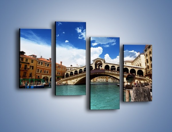 Obraz na płótnie – Most Rialto w Wenecji – czteroczęściowy AM386W2