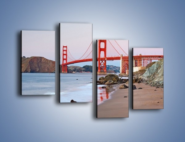 Obraz na płótnie – Most Golden Gate – czteroczęściowy AM406W2