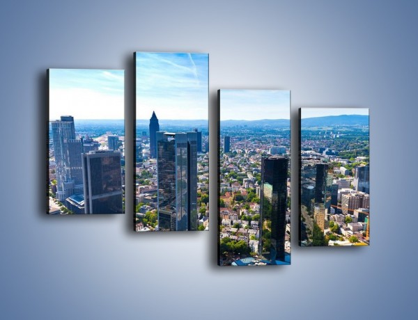 Obraz na płótnie – Panorama Frankfurtu – czteroczęściowy AM414W2