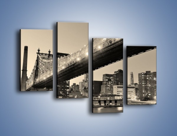 Obraz na płótnie – Most Qeensboro w Nowym Yorku – czteroczęściowy AM438W2