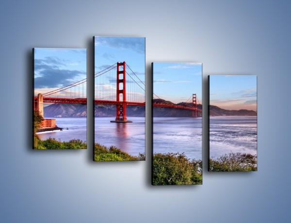 Obraz na płótnie – Most Golden Gate w San Francisco – czteroczęściowy AM444W2