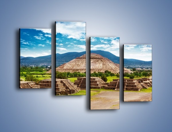 Obraz na płótnie – Piramida Słońca w Meksyku – czteroczęściowy AM450W2